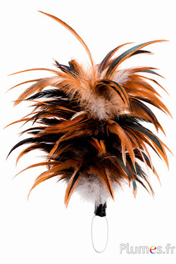 Federbusch Hahn mit Bügel - Höhe 20 cm - natur